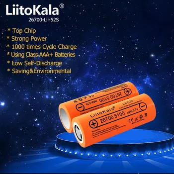1-18PCS LiitoKala Lii-52S 3.7V 26700 5100mAh литиево-йонна акумулаторна батерия за LED фенерче горелка литиево-йонна батерия