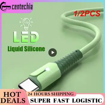 1 / 2PCS течен силикон супер бърз кабел за зареждане Micro USB тип C кабел плюс данни за зареждане на проводници