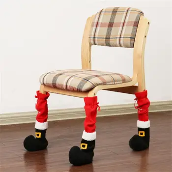1/4/8pcs/lot Коледни мебели Leg Cover Подови протектори Коледа крака ръкав декор Санта маса крак стол