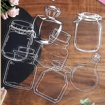 1 Комплект DIY отметки Прозрачен желание бутилка форма маркер ръчно изработени занаятчийски деца скрапбукинг стикер училищни пособия