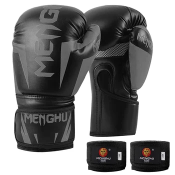 1 чифт боксови ръкавици Muay Thai MMA пробиване тренировка чанта ръкавици Регулируеми Handwraps спортни ръкавици с презрамки за поддръжка на китката