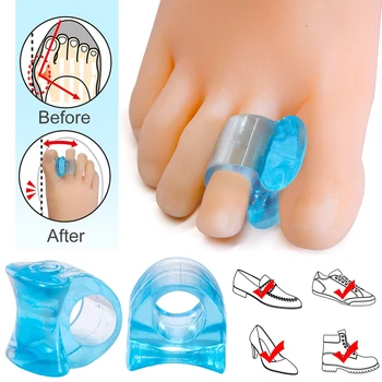 1 чифт силиконов гел toe сепаратор за облекчаване на болката Hallux Valgus коректор
Ортопедичен сепаратор за пръсти Грижа за краката Корекция на пръстите