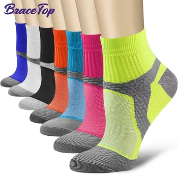1 чифт спортни компресионни чорапи за мъже и жени циркулация - арка глезена подкрепа за атлетично бягане медицински колоездене фитнес зала