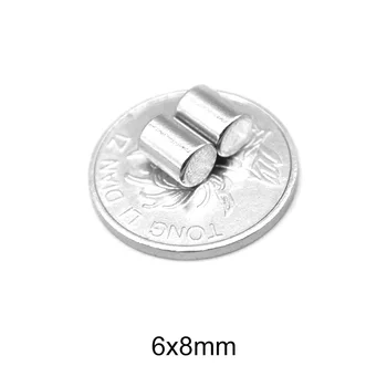  10 ~ 300pcs 6x8 mm thinck мощен магнитен магнит 6mmx8mm постоянен магнит кръг 6x8mm неодимов магнит супер силен магнит 6 * 8