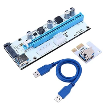 10 пакет Ver008s щранг карта 1X до 16X адаптер карта PCIE PCI-E PCI Express щранг USB 3.0 кабелна карта за добив BTC миньор