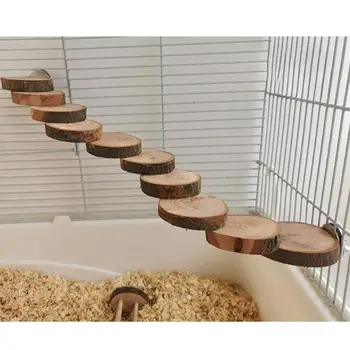 10 стъпала хамстер дървена стълба дървени катерачни блокове дъвчете играчка птица клетка аксесоар за хамстери морски свинчета чинчили