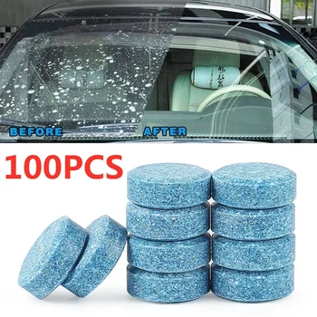 100Pcs Solid Cleaner Truck Auto Car Предното стъкло чистачки Ефервесцентни таблетки Стъклена тоалетна Почистване Аксесоари за кола