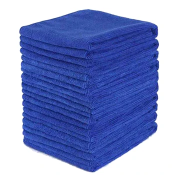 100Pcs абсорбираща микрофибърна кърпа Грижа за колата Начало Кухня Измиване Чиста кърпа за пране Кърпа за пране Синя
