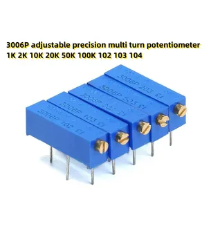 10PCS 3006P регулируем прецизен многооборотен потенциометър 1K 2K 10K 20K 50K 100K 102 103 104