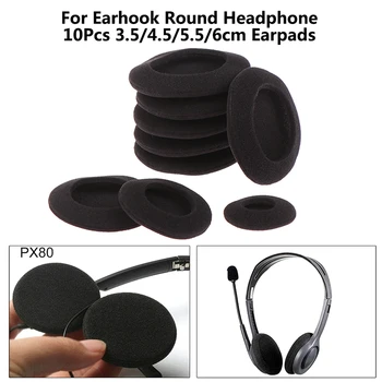 10Pcs дебела пяна наушници възглавници наушници подложки за уши 3.5/4.5/5.5/6cm за Earhook кръгли слушалки