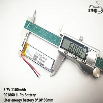10pcs Литър енергийна батерия Добро качество 3.7V, 1100mAH, 901860 Полимерна литиево-йонна / литиево-йонна батерия за TOY, POWER BANK, GPS, mp3, mp4