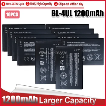 10PCS телефонна батерия за NOKIA Lumia 225,RM-1011 RM-1126 Резервна батерия BL-4UL 1200mAh