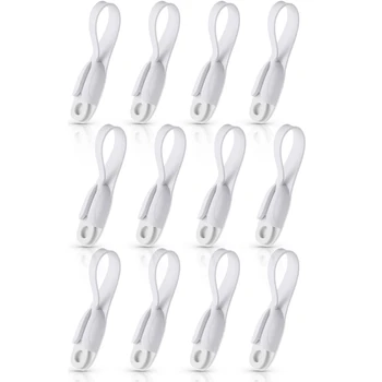 12Pcs Cord Bundlers Cord Organizer for Appliances, Adhesive Kitchen Appliance Cord Silicone Cord Holder White