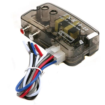 12V авто кола аудио конвертор RCA стерео висока към ниска регулируема честота линия високоговорител ниво конвертор адаптер