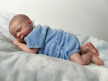 19inch Преродена кукла Pascale Спящо новородено бебе Размер Бебе Реалистично 3D боядисване на кожата Истинско бебе Меко докосване Кукли Ръчно рисуване на коса
