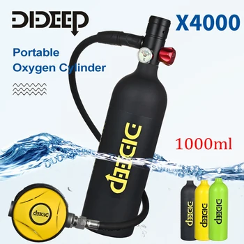 1L Мини водолазен резервоар Кислороден цилиндър Комплект за подводно гмуркане Въздушен кислороден резервоар W / Водолазна маска & чанта за съхранение X4000 Pro