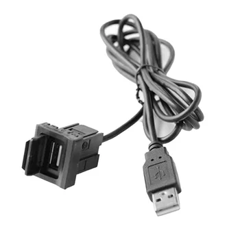 1pcs 1× USB с прах капак тел сноп тире флъш планината двойна USB високо качество панел USB порт адаптер кабел чисто нов