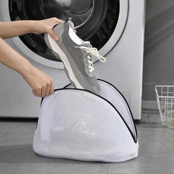1PCS мрежеста чанта за обувки за пране за треньори Обувка с цип перални машини Горещи пътуване дрехи кутия за съхранение Организатор чанта