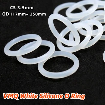 1PCS силиконови пръстен уплътнения CS 3.5mm OD 117mm ~ 250mm VMQ бяла храна клас водоустойчива шайба каучук силиконови уплътнения