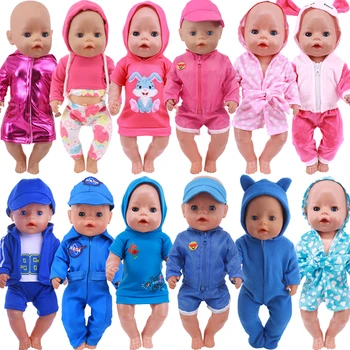 1Set качулки, нощница, дълга риза, спортно облекло за 18 инчов момиче кукла подарък 43 см прероден бебе кукла дрехи аксесоари предмети играчки