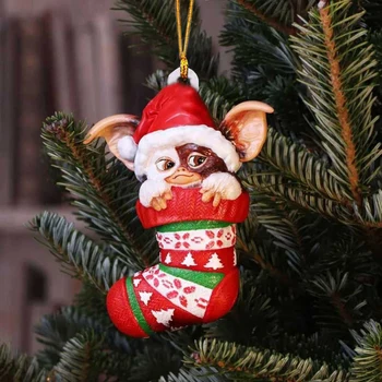 1x Гремлини Gizmo фея светлина Санта шапка висящи Коледа фигурка орнамент декор коледно дърво декорация
