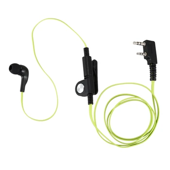 2 Pin юфка стил слушалки слушалки K щепсел слушалка слушалки за Baofeng Uv5R Bf-888S Uv5R радио зелен проводник