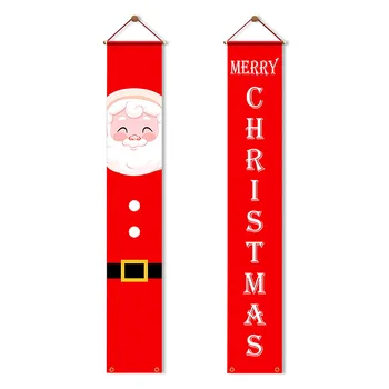 2 броя куплети Коледна веранда входна врата висящи банери външни знамена знаци празник декор за дома