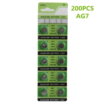 200pcs/lot AG7 часовник бутон батерия AG7 395A CX57 LR927W алкална батерия бутон