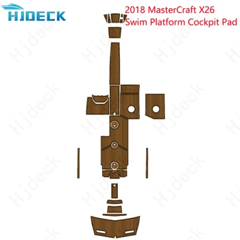 2018 MasterCraft X26 Платформа за плуване Мат лодка EVA пяна тиково дърво палуба подова подложка кафява