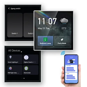 2022 нов дизайн tuya smart home zigbee система димер превключвател панел 4 инчов контролен екран
