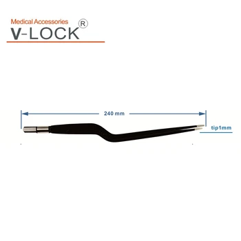 2023 V-LOCK биполярна сила, IEC, черно найлоново покритие Non Stick L: 240 mm, tip1mm
