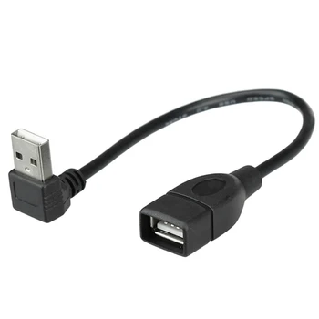 2023 Нов USB 2.0 кабел разширител захранващ кабел адаптер кабел супер скорост удължителен кабел за данни 90 под ъгъл надолу / нагоре черен 25 / 50cm