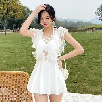 2023 Нова Корея стил жени бански едно парче прашка секси пола гореща пролет бански костюми празник плажно облекло дропшипинг