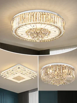 2023 Нова светлина луксозен кристал хол фар LED таван осветление майстор спалня висулка лампа модерен минималистичен