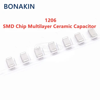 20PCS 1206 1.5NF 50V 100V 250V 500V 1000V 152J 5% C0G NPO SMD чип многослоен керамичен кондензатор