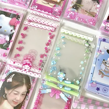 20pcs / пакет сладък японски карикатура Kpop притежател на фото карта Idol лазерна снимка защитни ръкави дисплей Kawaii канцеларски материали детски подарък
