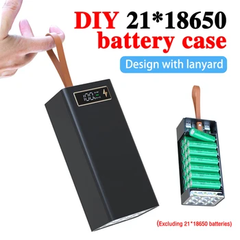 21*18650 батерия мощност банка случай USB заваряване безплатно зарядно устройство за батерии кутия притежателя безжично бързо зареждане DIY батерии кутии за съхранение
