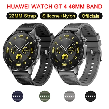 22mm лента за китката за Huawei Watch GT4 46mm каишка за смарт часовник за Huawei GT2 Pro GT3 46MM GT Ruuner силиконова найлонова тъкана гривна