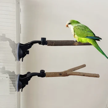 25cm папагал костур стойка с всмукателна чаша регулируем дизайн бърза инсталация птица клетка аксесоари за какаду ара папагал