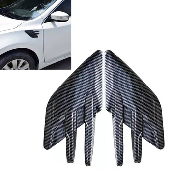 2pcs Carbon Universal Car Side Air Flow Intake Shark Grille Vent Fender Cover 3d Sticker Body Decoration Trim Car Styling Access