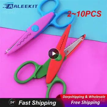 2~10PCS DIY декоративна ножица пластмасова подвързваща извити ръбове преносими универсални аксесоари инструменти детски ножици