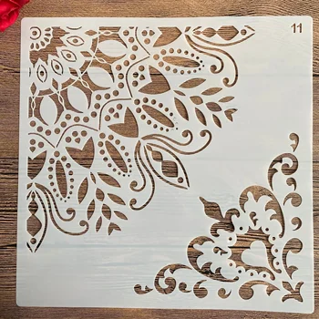 30 * 30cm размер diy мухъл за боядисване шаблони щампован фотоалбум релефна хартиена карта върху дърво, плат, стенни мандала шаблони