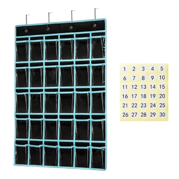 30 Джобове висящи джоб диаграма Изчистване на етикета прозорец висящи класна стая диаграма за телефони калкулатори притежателите