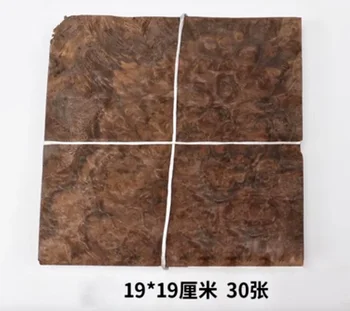 30pcs 19x10cm Дебелина: 0.5mm Естествен черен орех Burl дърво фурнир чипове листове