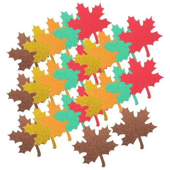 30pcs есен кленови листа изрезки блясък хартия кленов лист цветни листа бюлетин борда декорация смесен цвят