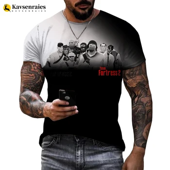 3D Game Team Fortress 2 тениска Мъже/жени Нова мода Cool 3D печатни тениски Casual Style T shirt Streetwear Tops 6XL