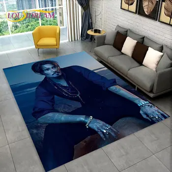 3D печат Джони Деп серия площ килим,килим килим за дома хол спалня диван изтривалка кухня декор,нехлъзгащ етаж мат