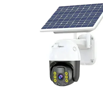 3MP 360 Завъртете PTZ слънчева IP камера 4G SIM карта / WIFI Откриване на движение Аларма за запис Цвят Нощно виждане Камера за видеонаблюдение