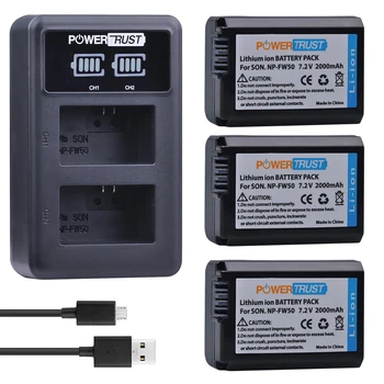 3Pc NP-FW50 np fw50 батерия + LED двойно USB зарядно устройство за Sony a37 Alpha 7 7R II 7S a7S a7R II a5000 a6400 NEX-7 DSC-RX10 RX10 II III