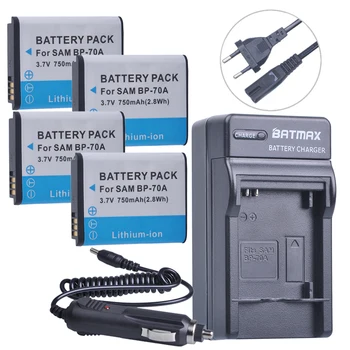 4PC BP-70A BP70A батерия+ цифрово зарядно устройство за Samsung ST95 ST100 ST6500 SL50 SL600 TL205 WB30F WB35F DV150F ES65 ES67 MV800 PL80